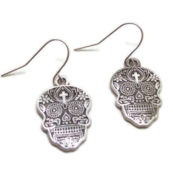 3/$15~Sugar Skull Earrings - Picture 1 of 4